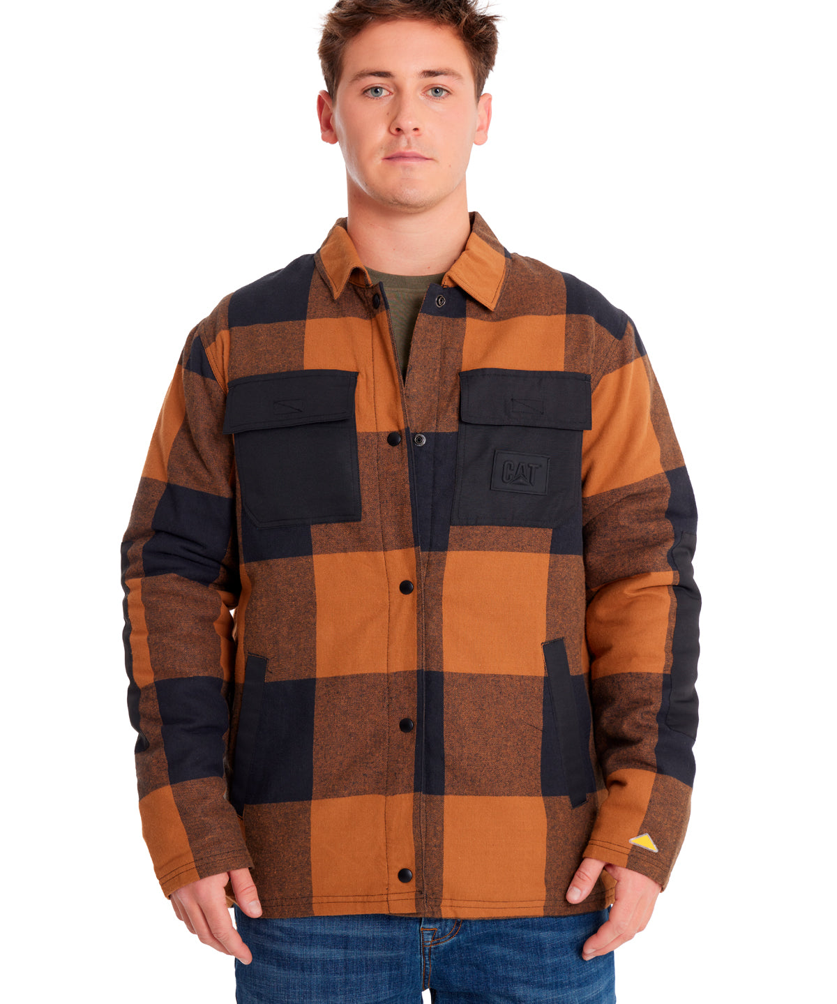 Chaqueta Casual Hombre FLANNEL SNAP FRONT LIGHTWEIGHT INSULATED JACKET Café CAT