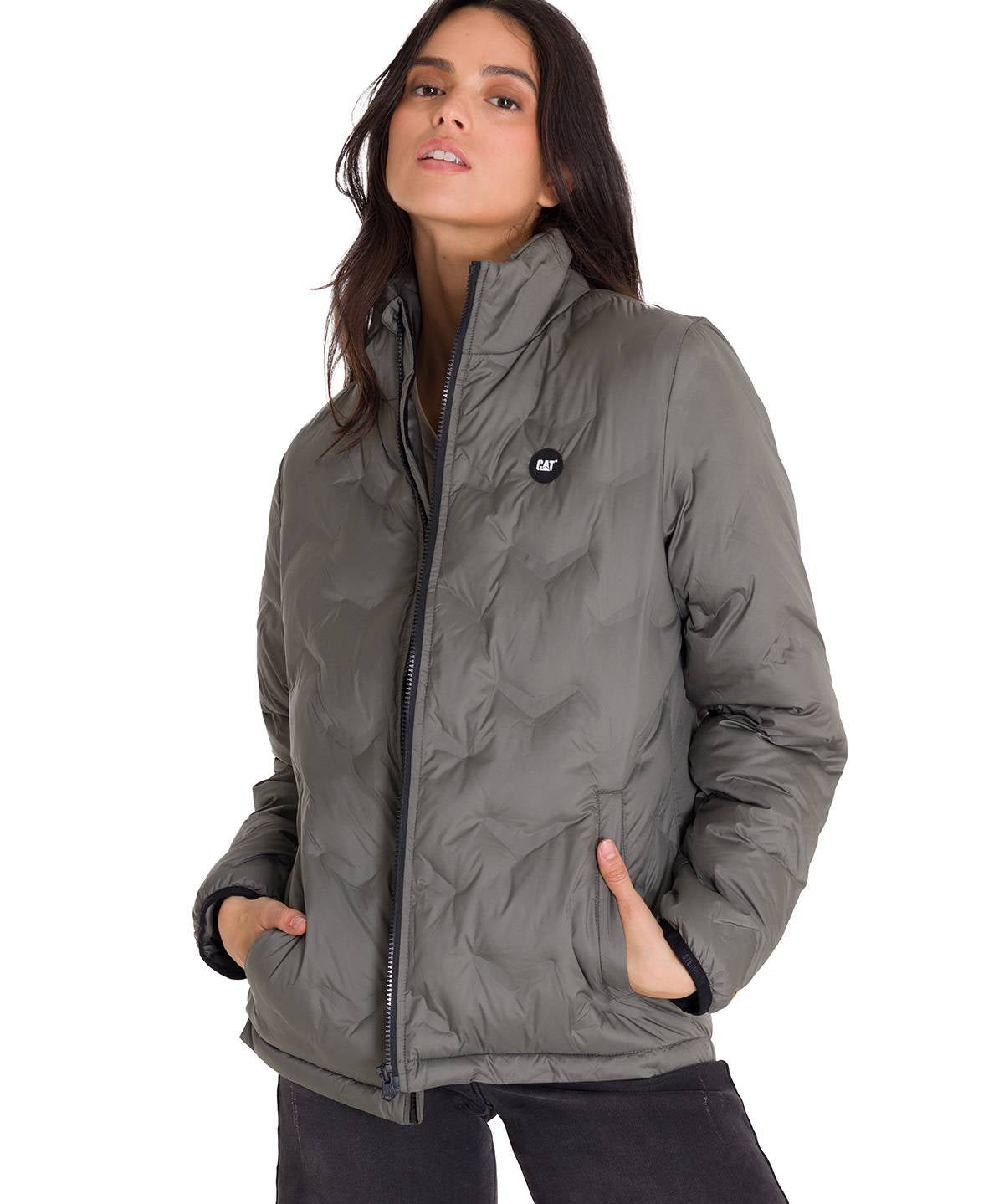 Parka Manga Larga Mujer W Bonded Medium Weight Insulated Gris Cat