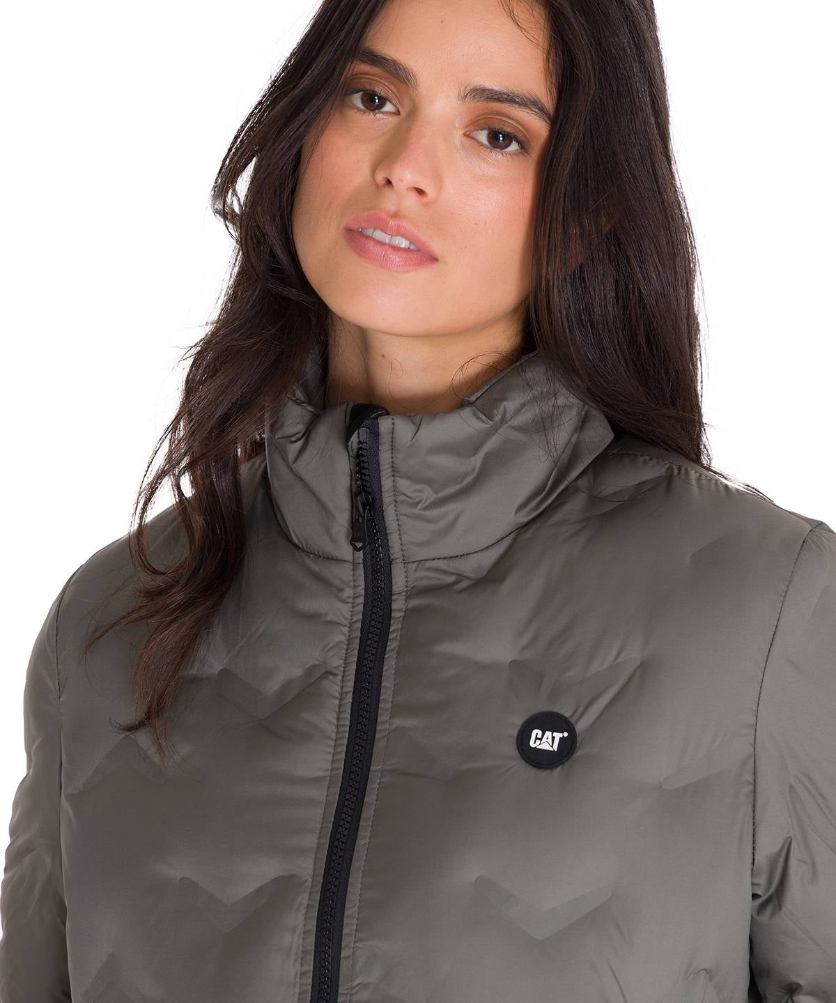 Parka Manga Larga Mujer W Bonded Medium Weight Insulated Gris Cat