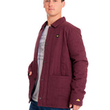 Chaqueta Casual Hombre QUILTED FLANNEL SNAP FRONT LIGHTWEIGHT INSULATED JACKET Burdeo CAT