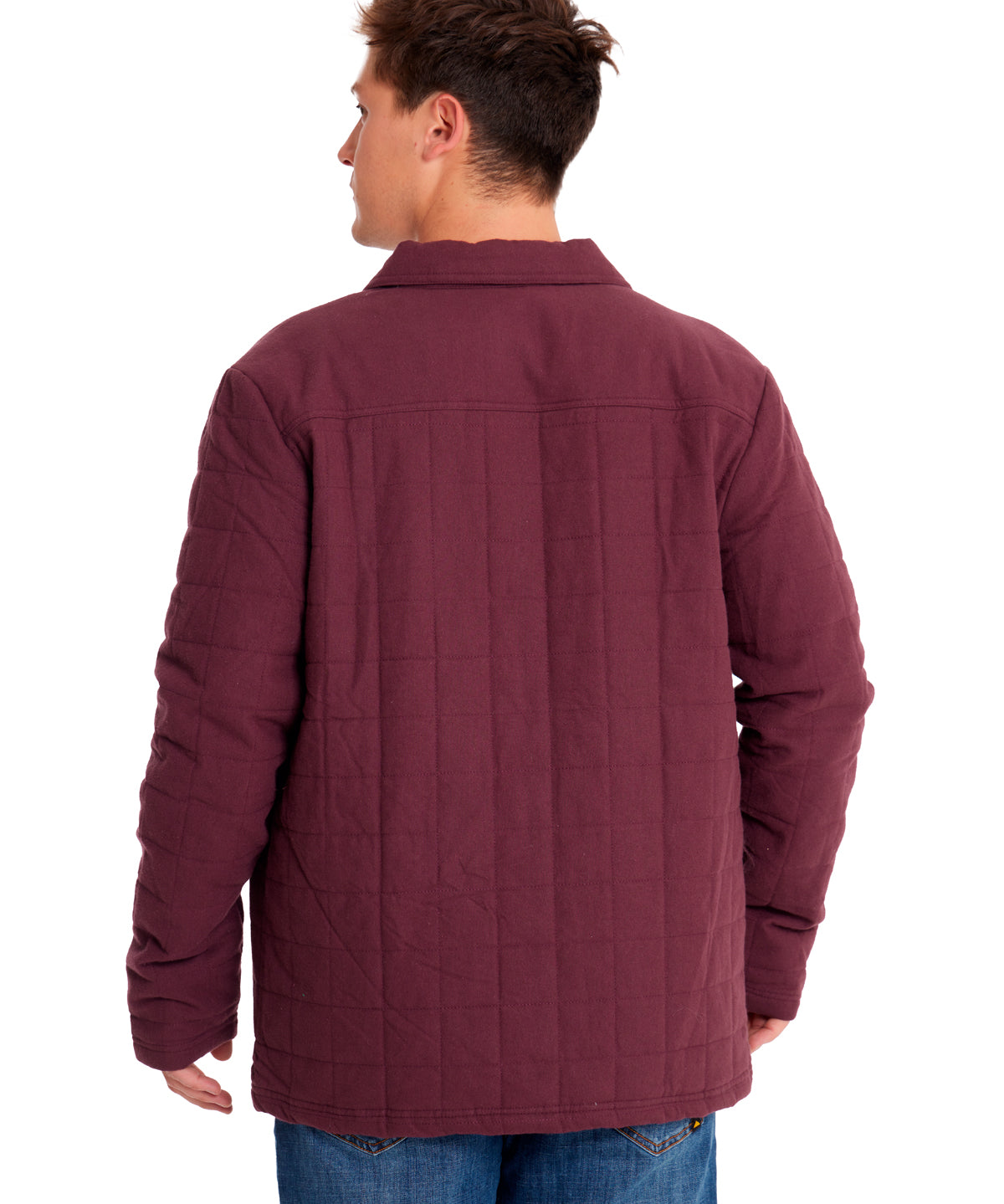 Chaqueta Casual Hombre QUILTED FLANNEL SNAP FRONT LIGHTWEIGHT INSULATED JACKET Burdeo CAT