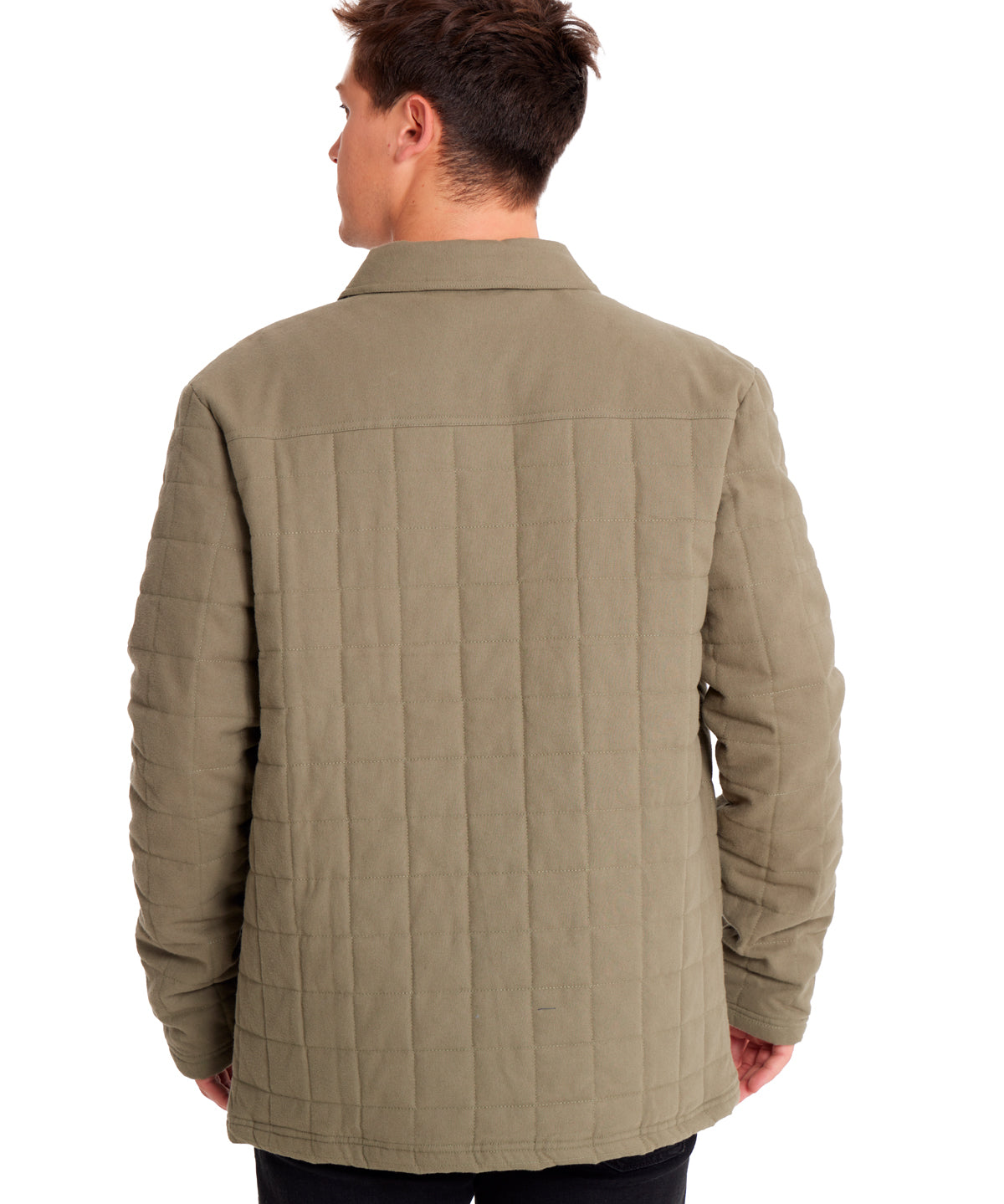 Chaqueta Casual Hombre QUILTED FLANNEL SNAP FRONT LIGHTWEIGHT INSULATED JACKET Verde CAT