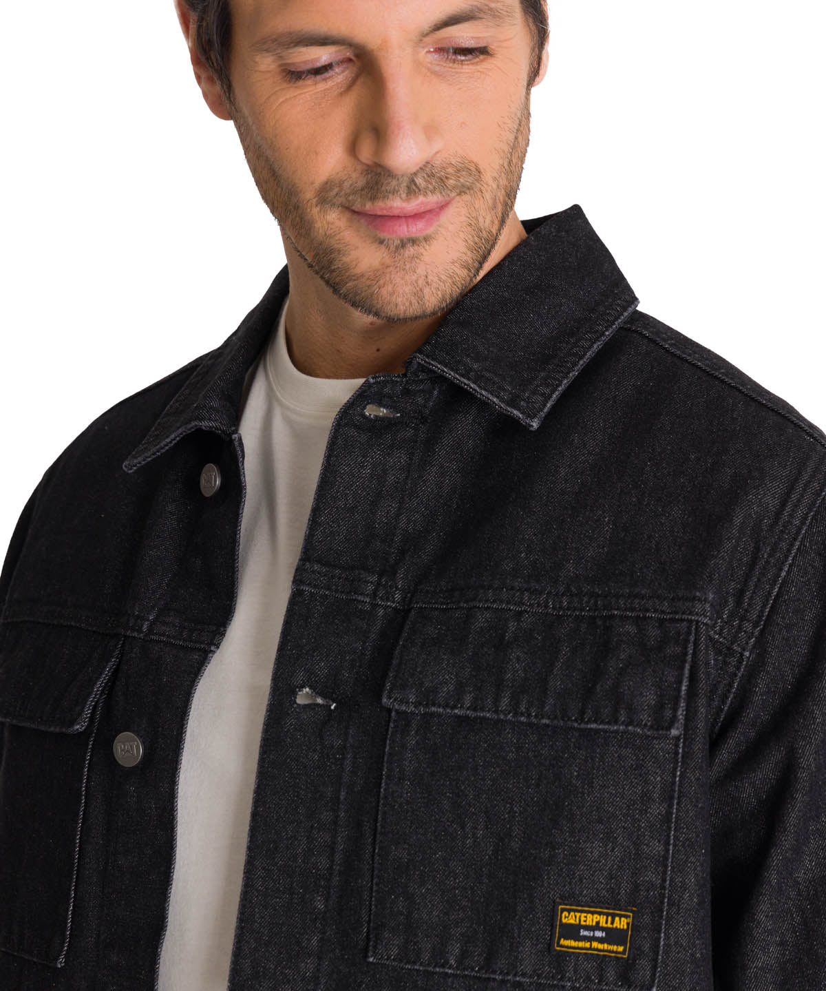 Chaqueta de Jeans Hombre Denim Work Negro CAT