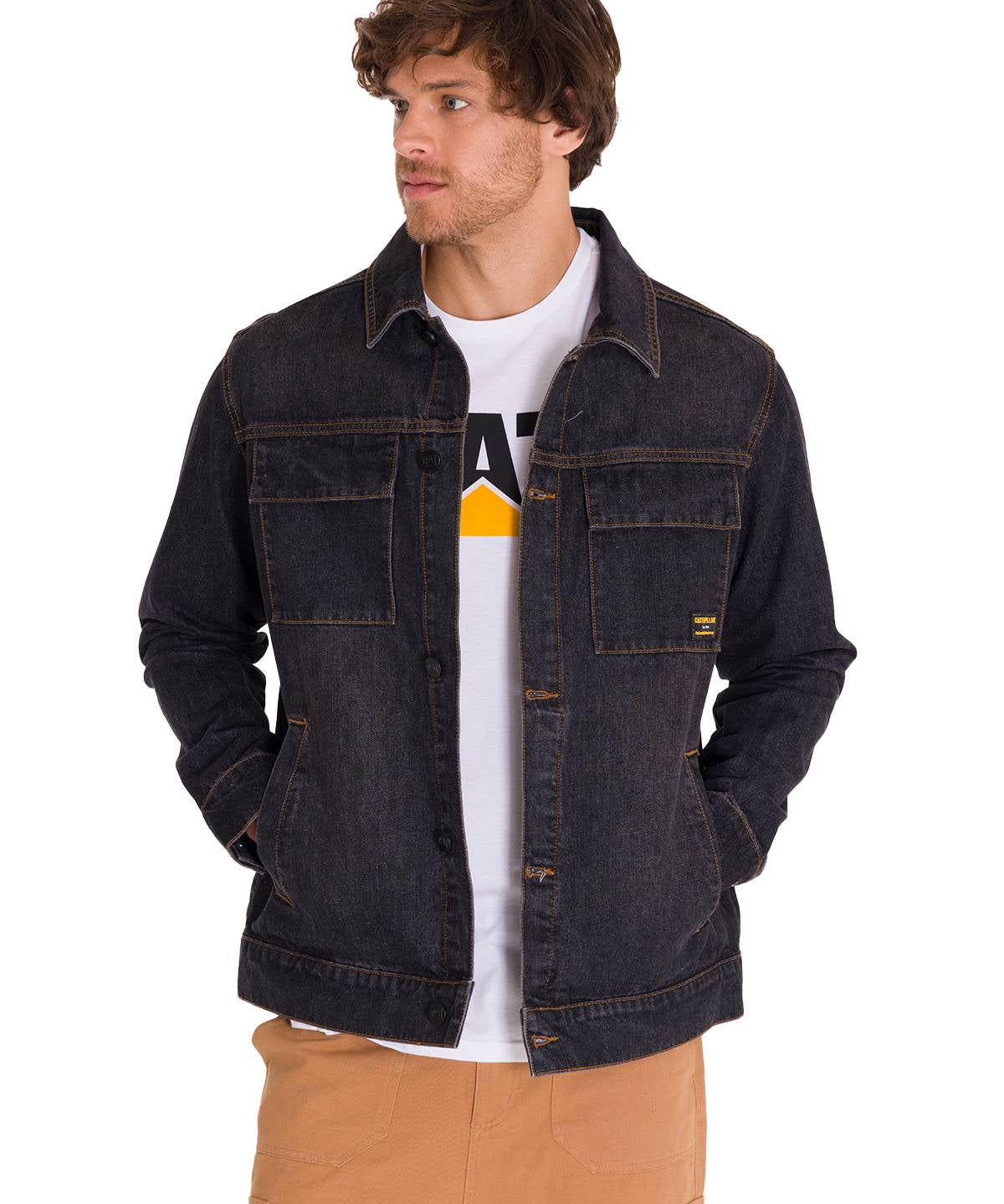 Chaqueta Casual Unisex DENIM WORK JACKET Gris CAT