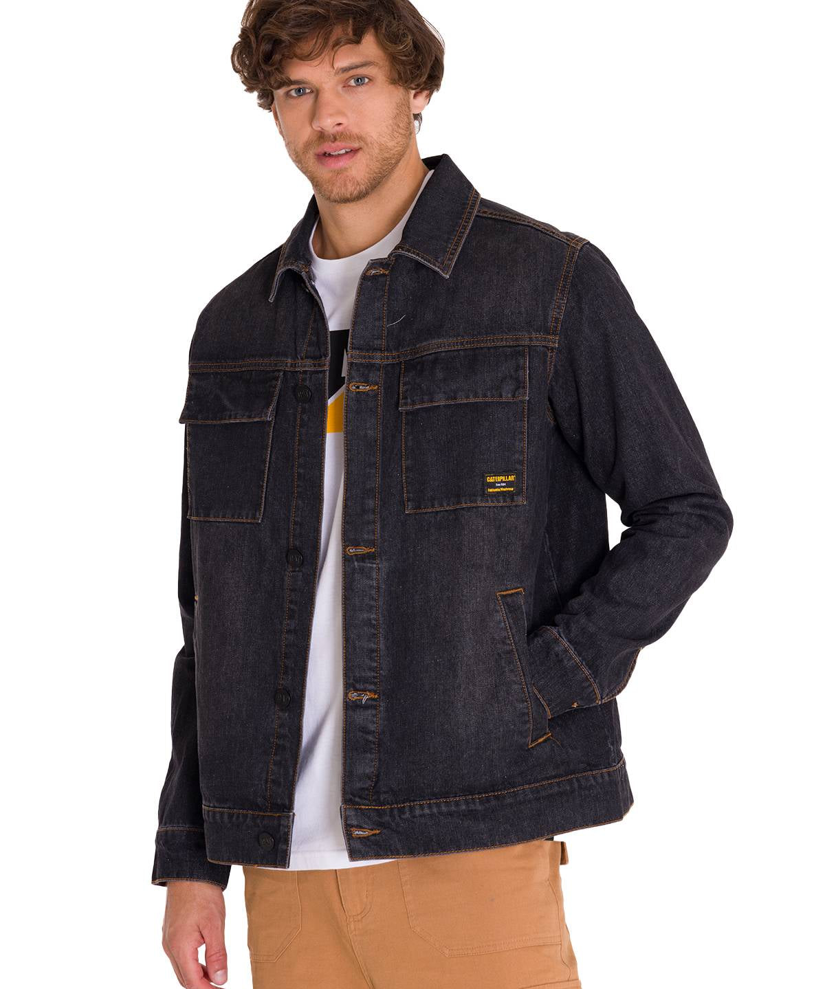 Chaqueta Casual Unisex DENIM WORK JACKET Gris CAT