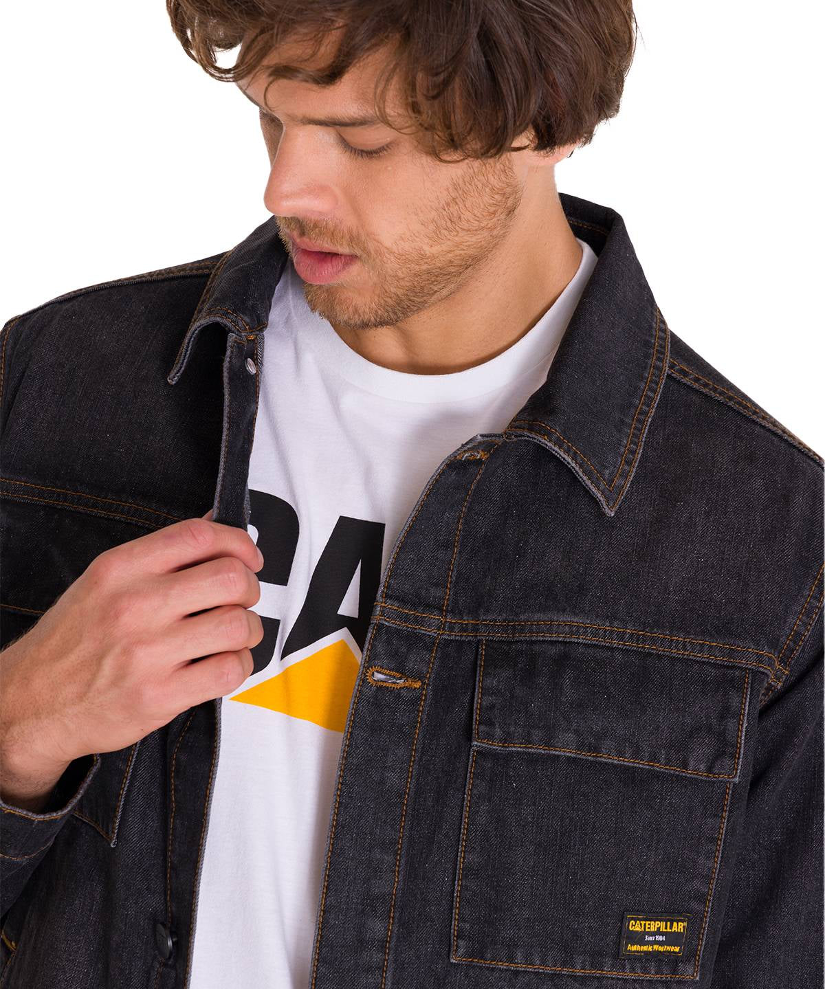 Chaqueta Casual Unisex DENIM WORK JACKET Gris CAT