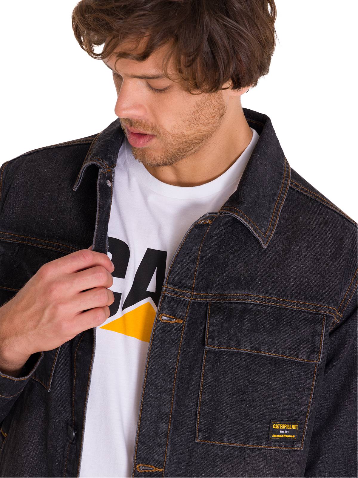 Chaqueta Casual Unisex DENIM WORK JACKET Gris CAT