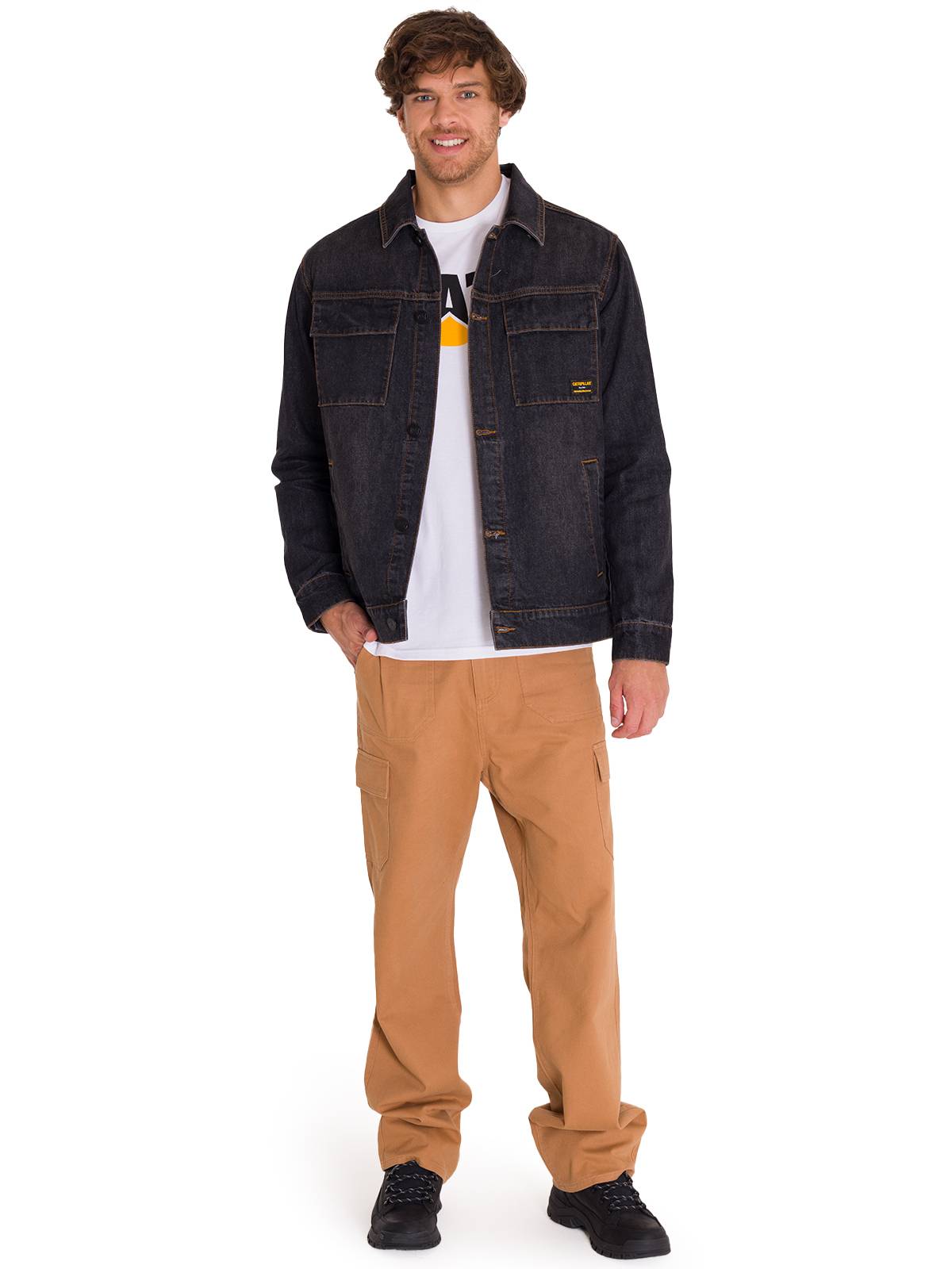 Chaqueta Casual Unisex DENIM WORK JACKET Gris CAT