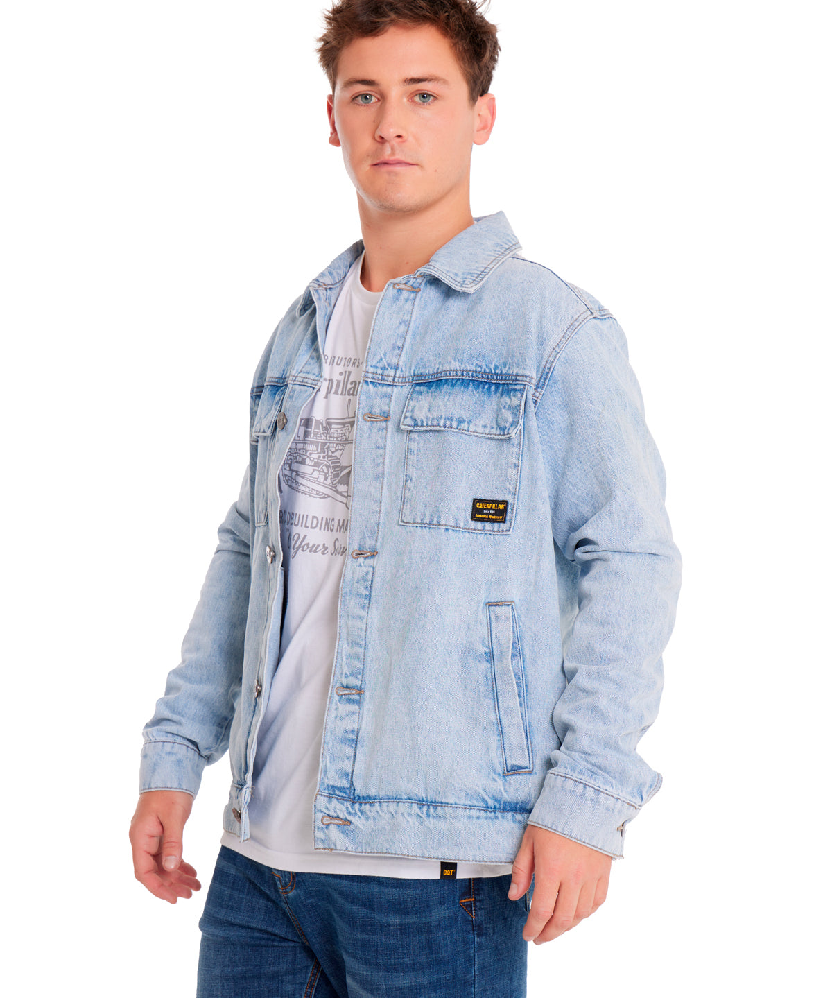 Chaqueta Casual Unisex DENIM WORK JACKET Azul claro CAT