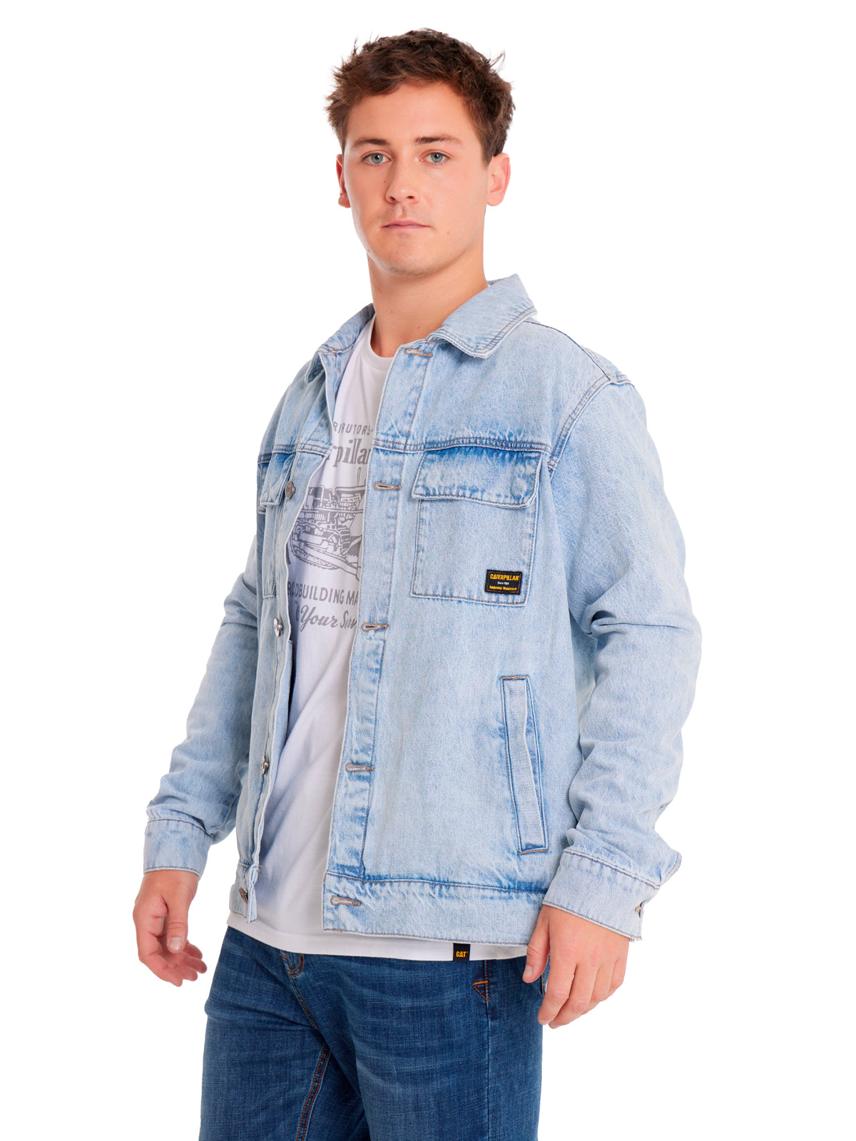 Chaqueta Casual Unisex DENIM WORK JACKET Azul claro CAT