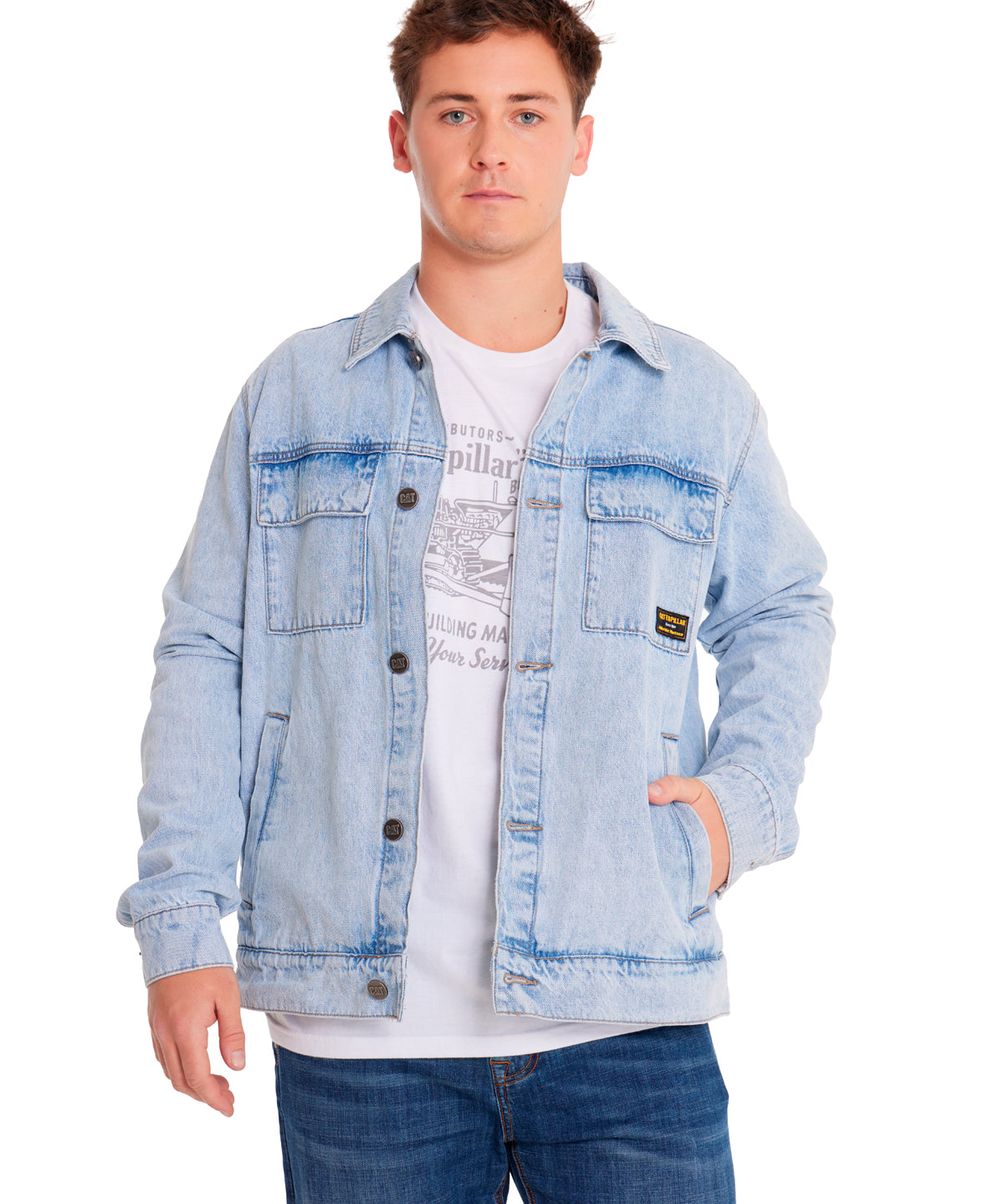 Chaqueta Casual Unisex DENIM WORK JACKET Azul claro CAT