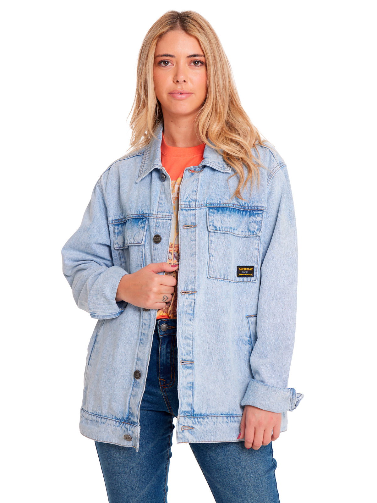 Chaqueta Casual Unisex DENIM WORK JACKET Azul claro CAT