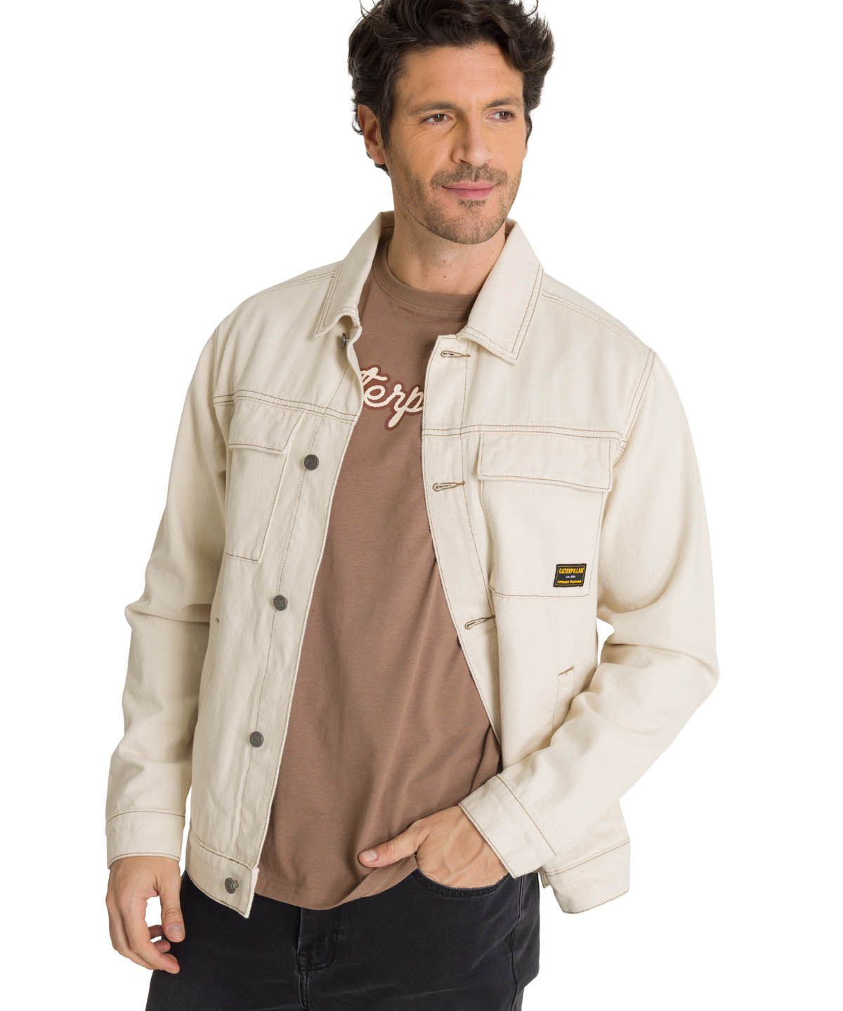 Chaqueta de Jeans Hombre Denim Work Beige CAT