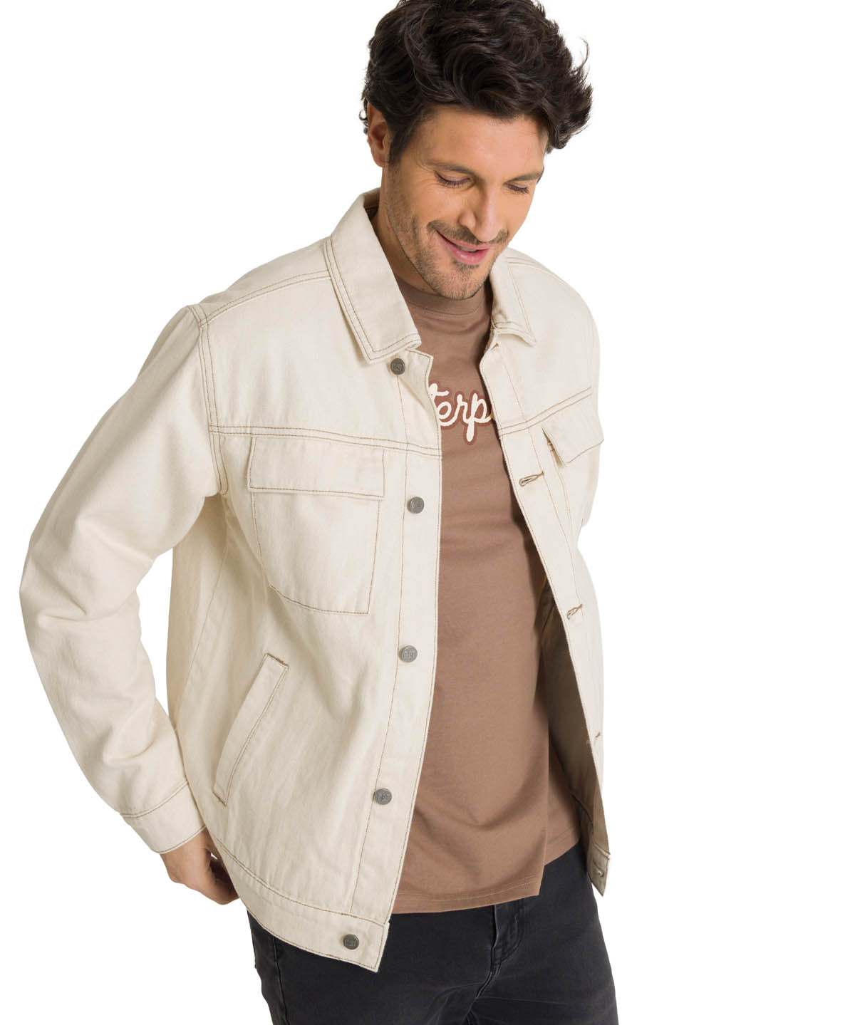 Chaqueta de Jeans Hombre Denim Work Beige CAT