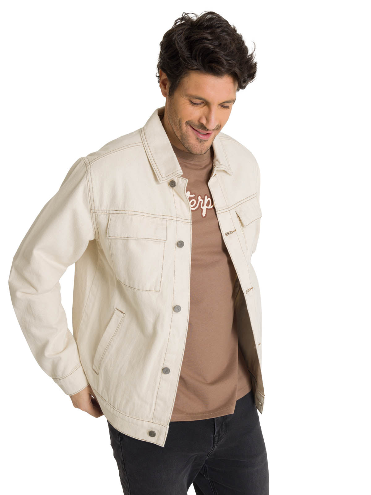 Chaqueta de Jeans Hombre Denim Work Beige CAT