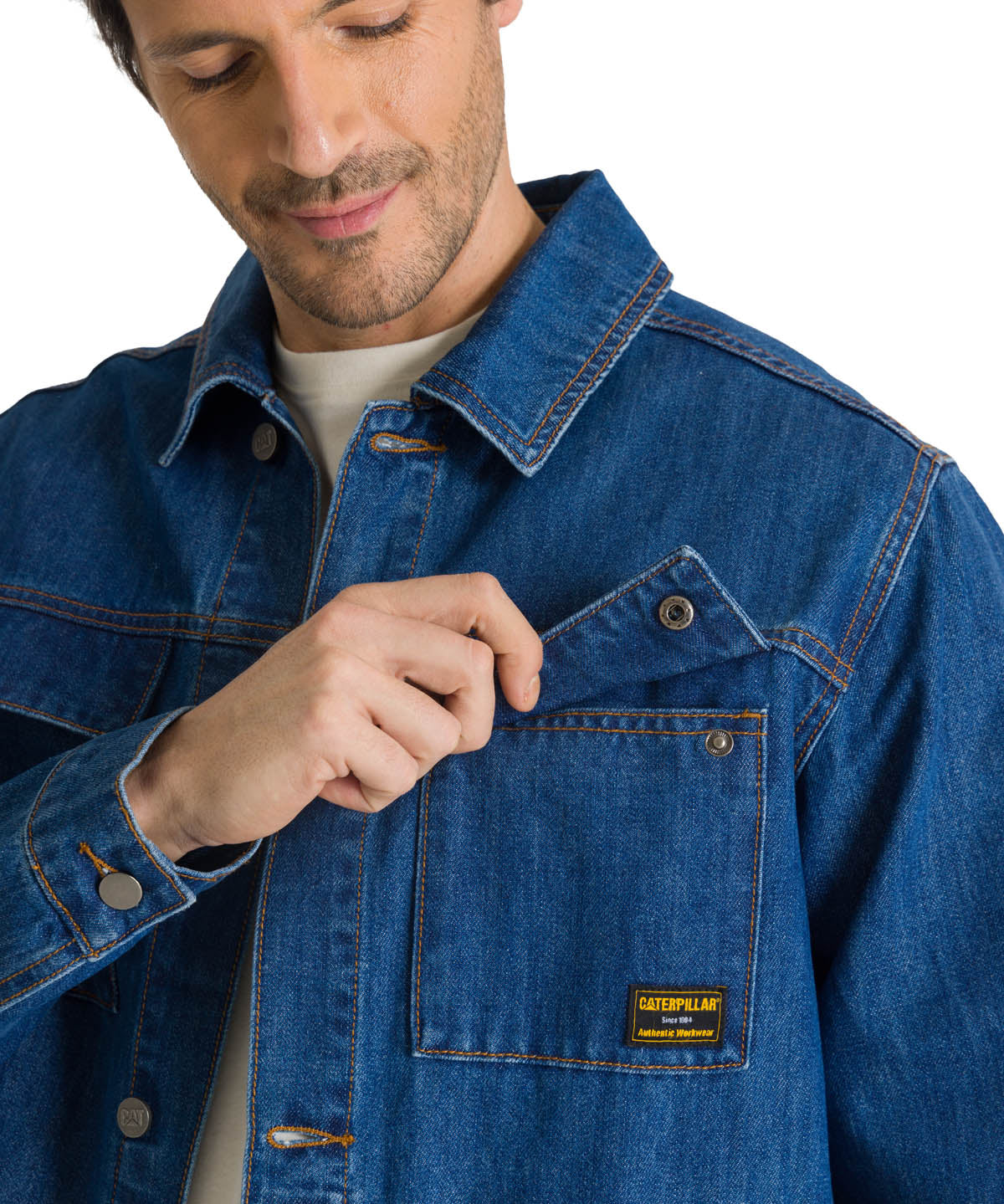 Chaqueta de Jeans Hombre Denim Work Azul CAT
