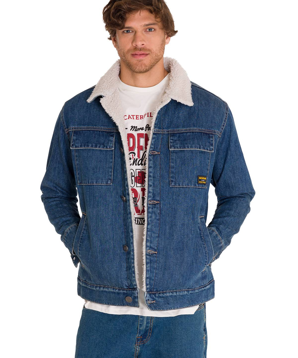 Chaqueta Manga Larga Unisex Sherpa Lined Work Denim Cat