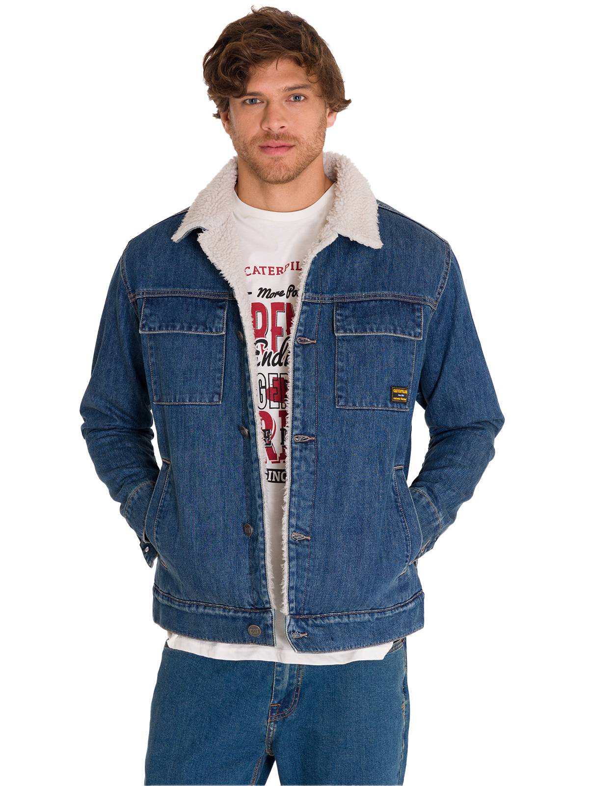 Chaqueta Manga Larga Unisex Sherpa Lined Work Denim Cat