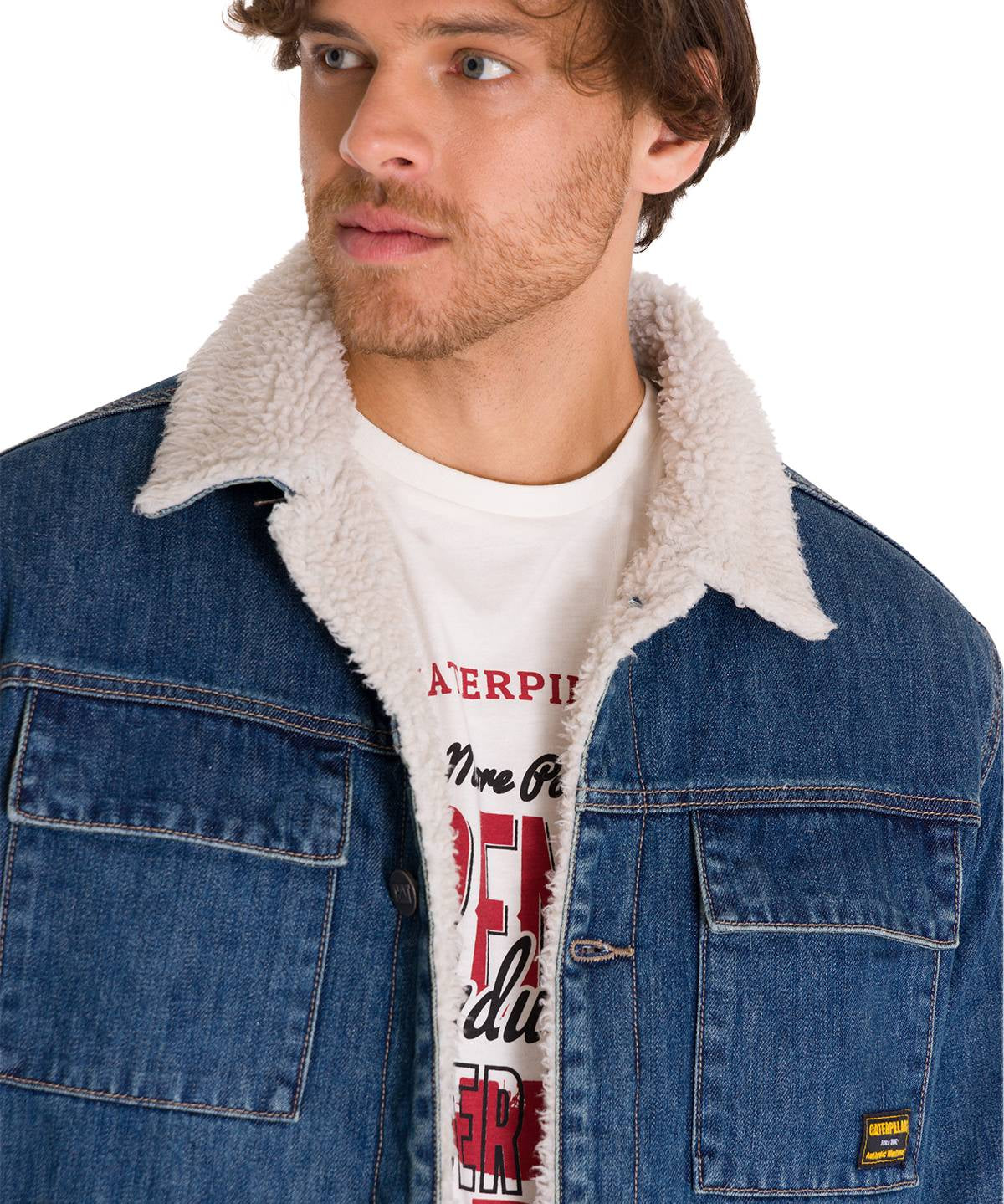 Chaqueta Manga Larga Unisex Sherpa Lined Work Denim Cat
