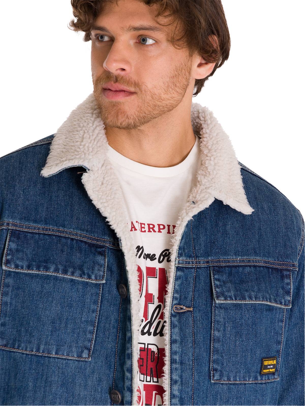 Chaqueta Manga Larga Unisex Sherpa Lined Work Denim Cat