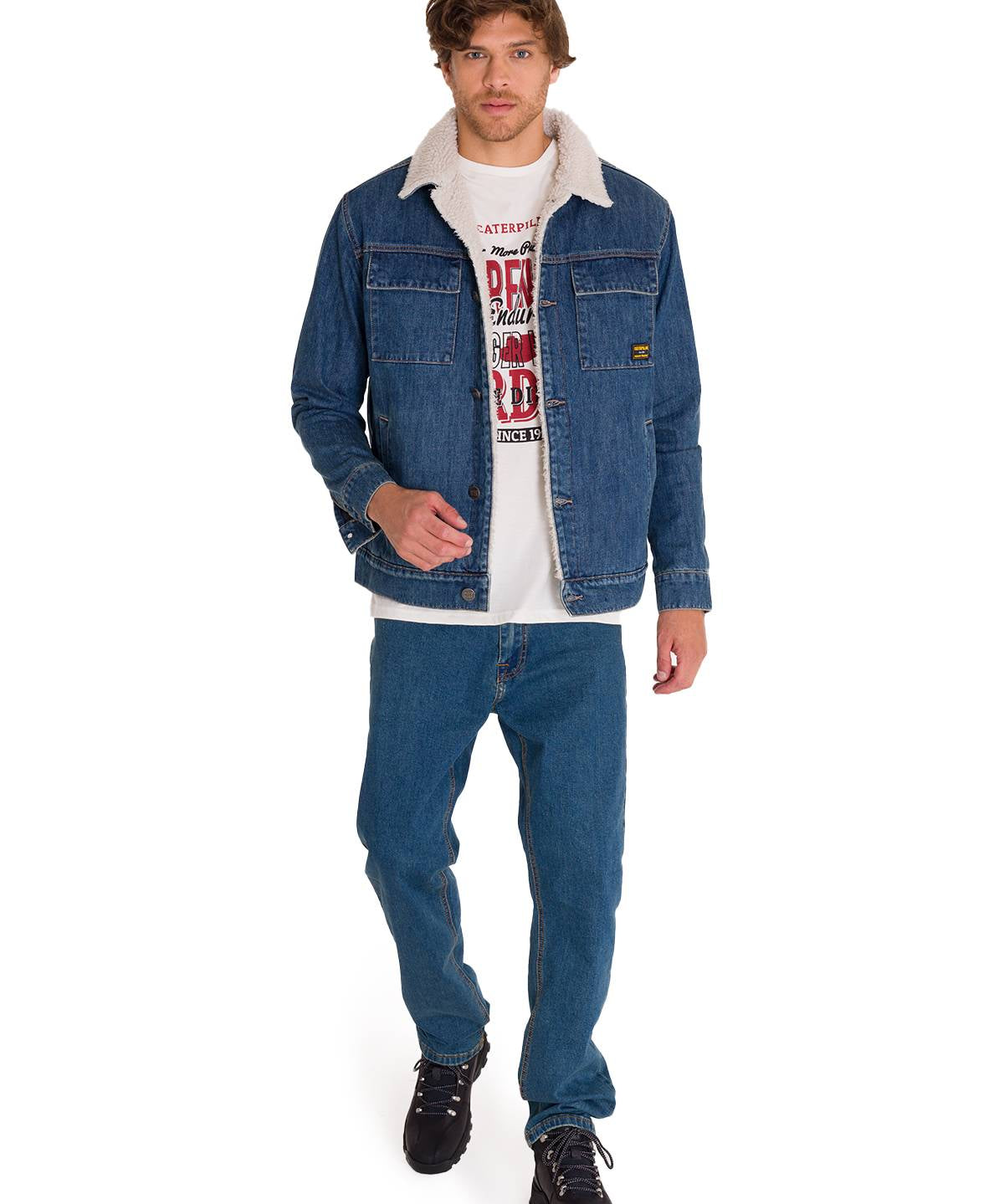 Chaqueta Manga Larga Unisex Sherpa Lined Work Denim Cat