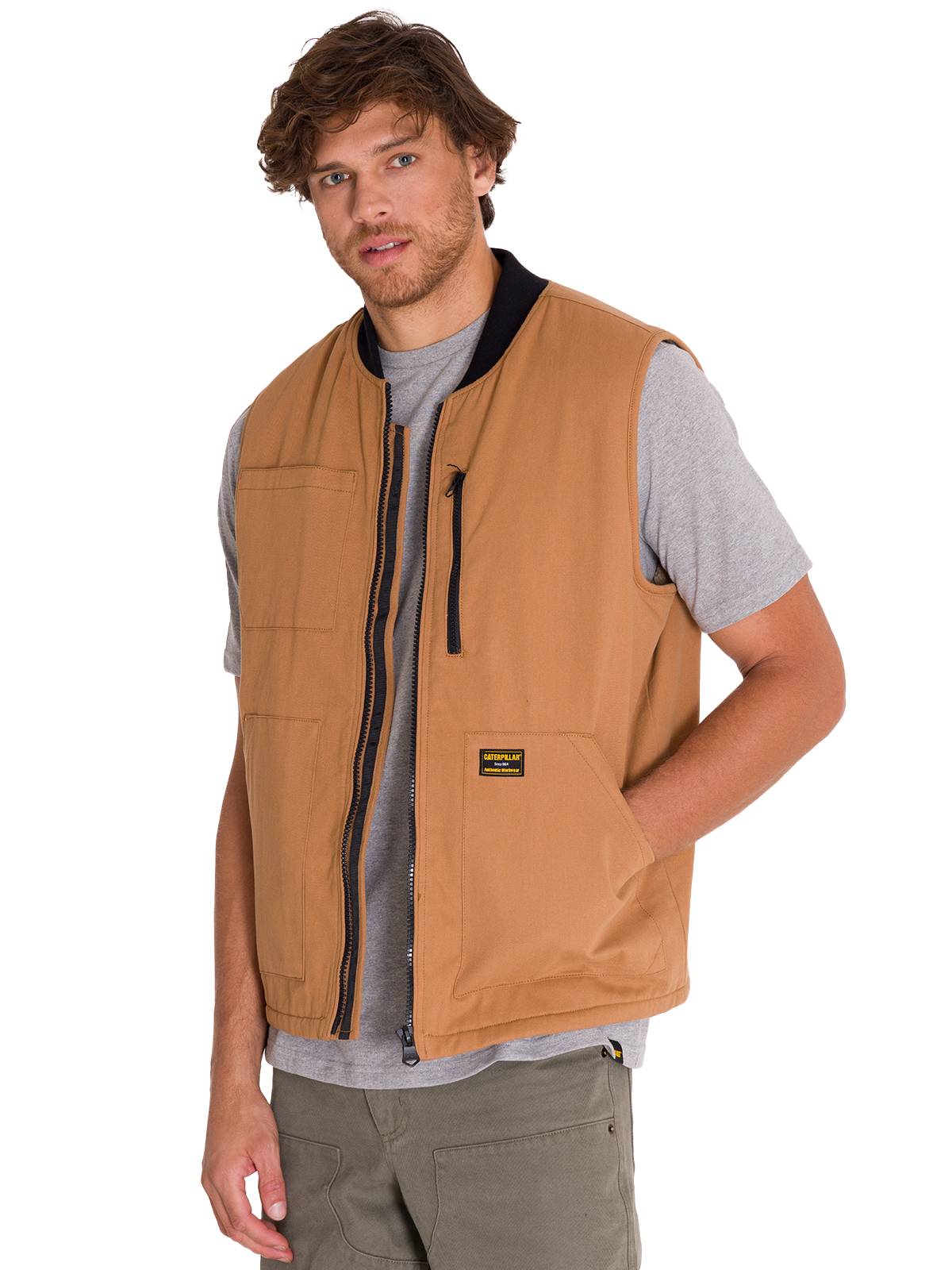 Chaqueta Sin Mangas Hombre UTILITY SHERPA LINED VEST Café Cat