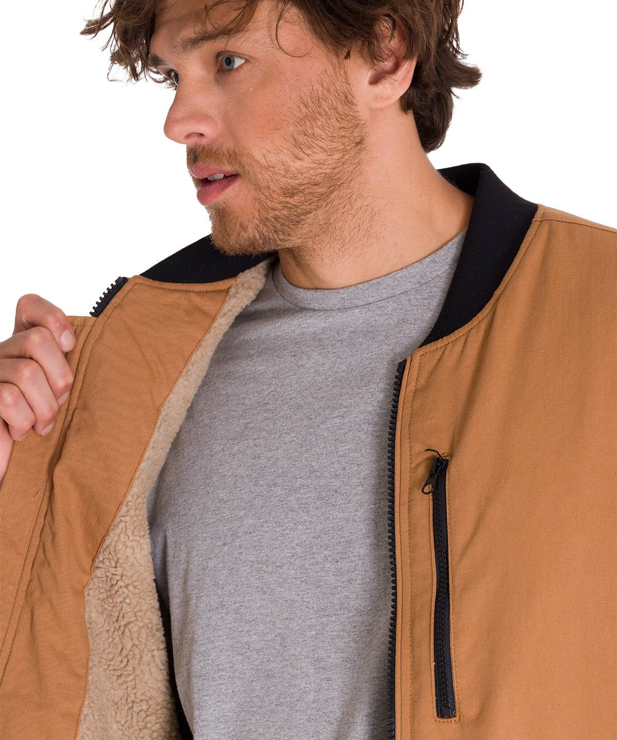 Chaqueta Sin Mangas Hombre UTILITY SHERPA LINED VEST Café Cat