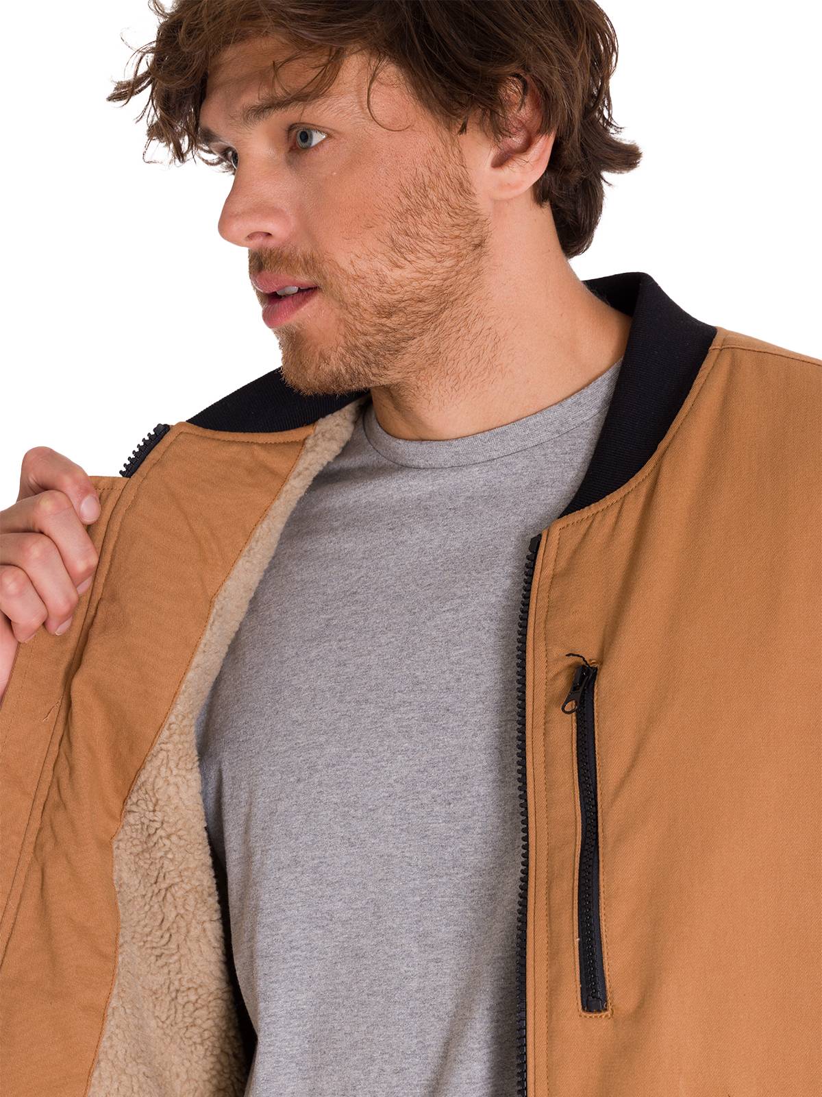 Chaqueta Sin Mangas Hombre UTILITY SHERPA LINED VEST Café Cat