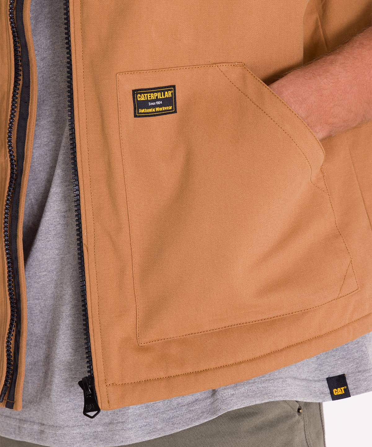 Chaqueta Sin Mangas Hombre UTILITY SHERPA LINED VEST Café Cat