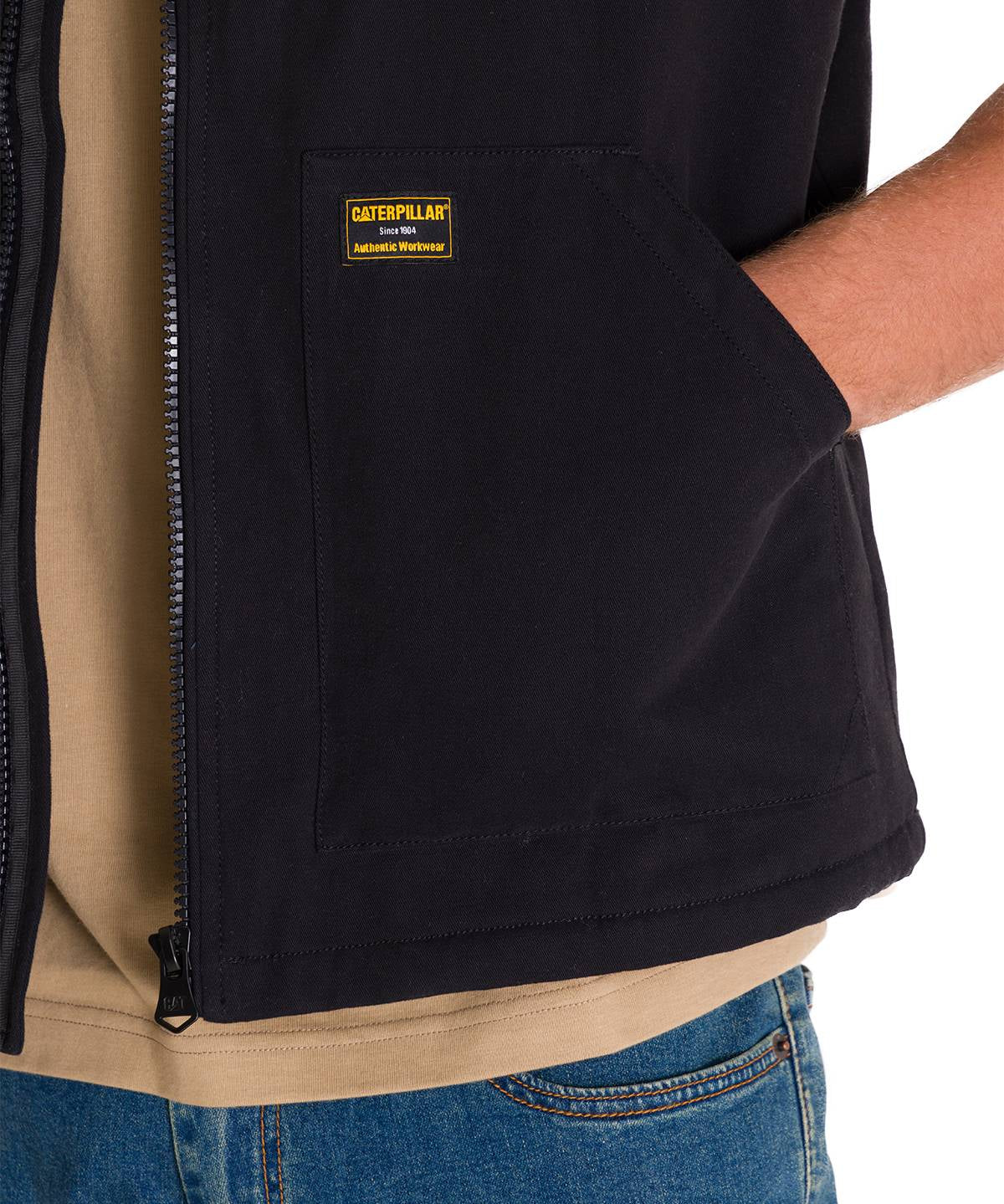 Chaqueta Sin Mangas Hombre UTILITY SHERPA LINED VEST Negra Cat