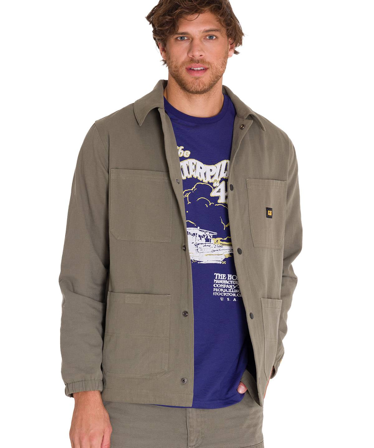 Chaqueta Manga Larga Hombre SNAP FRONT COACH Oliva Cat