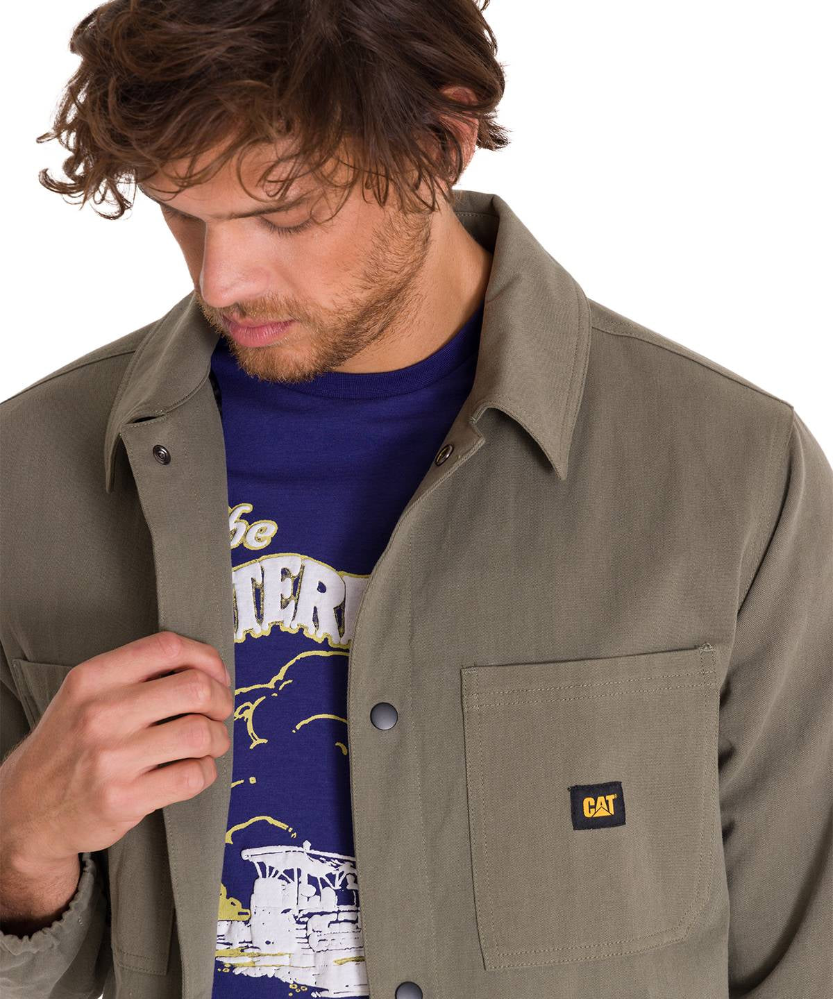 Chaqueta Manga Larga Hombre SNAP FRONT COACH Oliva Cat