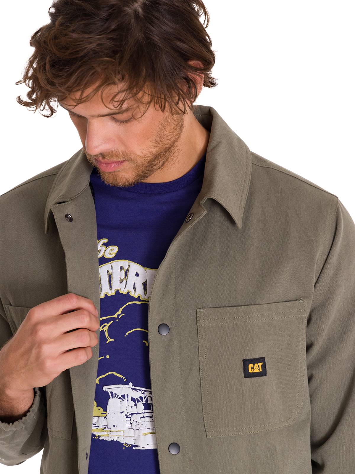 Chaqueta Manga Larga Hombre SNAP FRONT COACH Oliva Cat