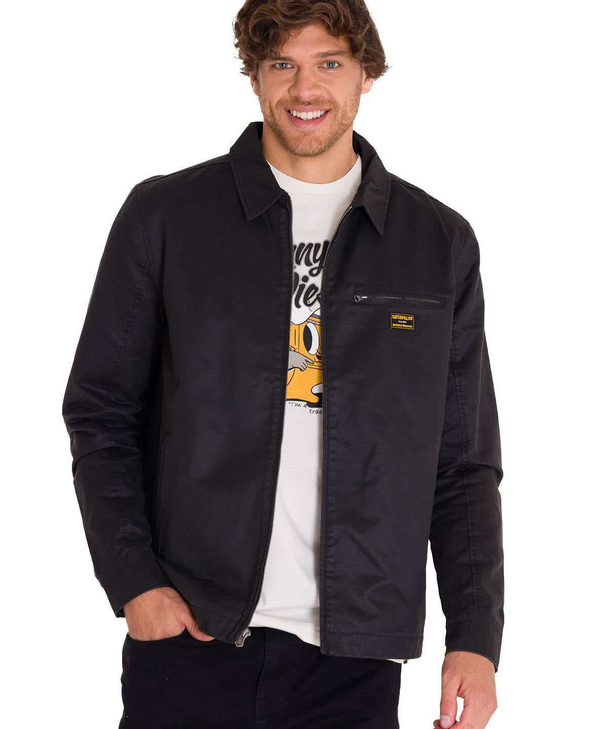 Chaqueta Manga Larga Hombre WAXED CHORE Negra Cat