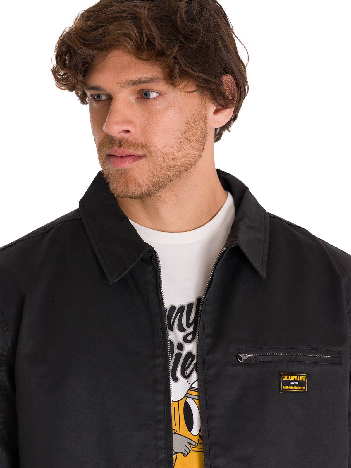 Chaqueta Manga Larga Hombre WAXED CHORE Negra Cat