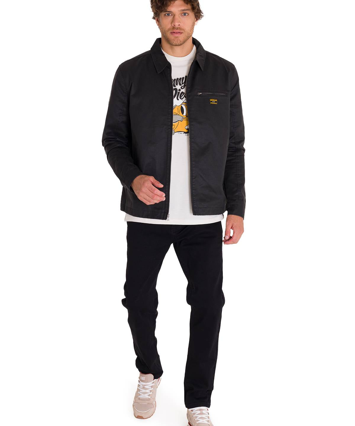 Chaqueta Manga Larga Hombre WAXED CHORE Negra Cat