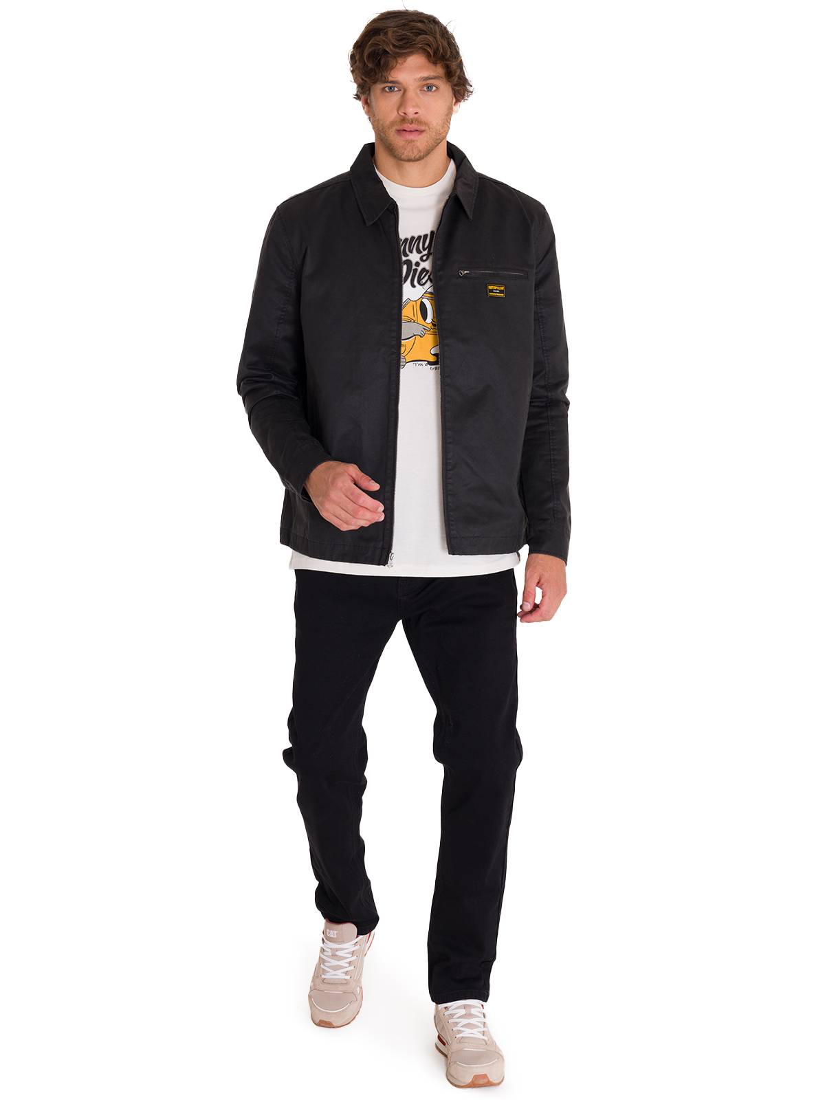 Chaqueta Manga Larga Hombre WAXED CHORE Negra Cat