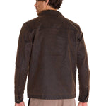 Chaqueta Manga Larga Hombre WAXED CHORE Café Oscura Cat