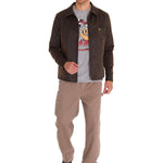 Chaqueta Manga Larga Hombre WAXED CHORE Café Oscura Cat