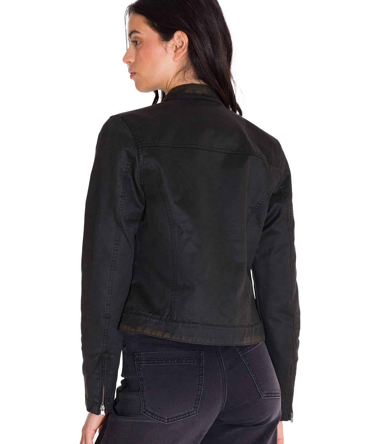 Chaqueta Manga Larga Casual Mujer WAXED MOTO Negra Cat