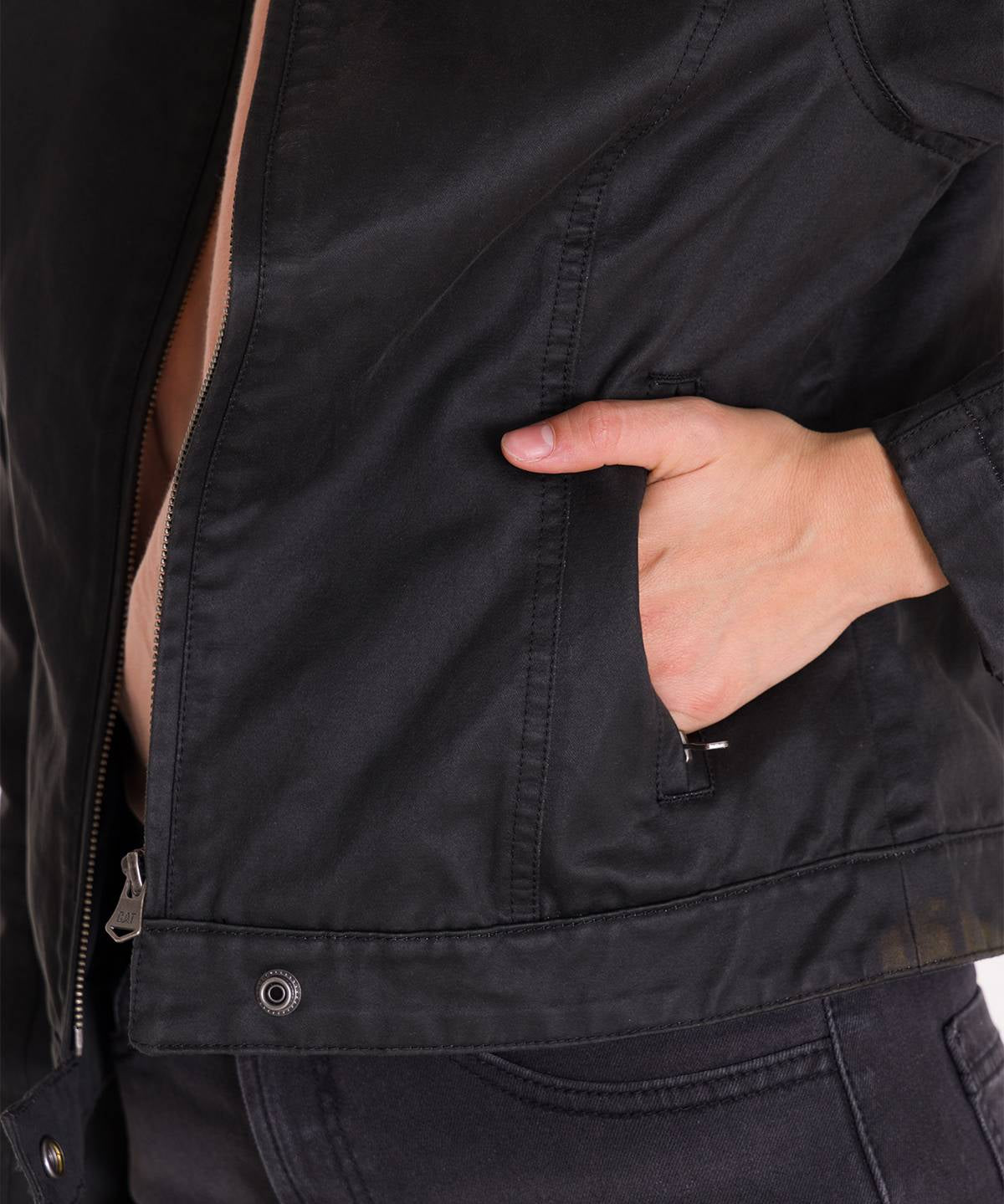 Chaqueta Manga Larga Casual Mujer WAXED MOTO Negra Cat