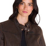Chaqueta Manga Larga Casual Mujer WAXED MOTO Café Oscura Cat