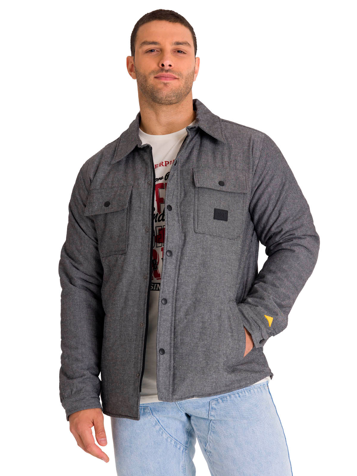 Chaqueta Manga Larga Hombre INSULATED SNAP FRONT SHIRT Gris Oscura Cat