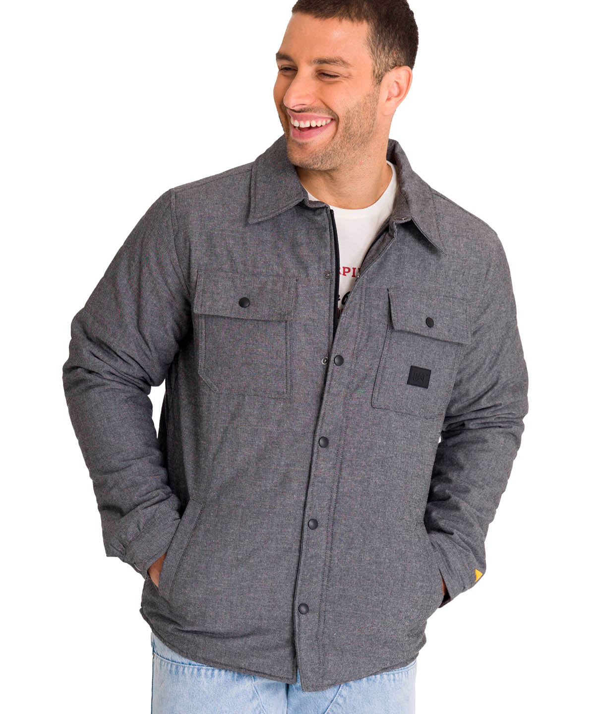 Chaqueta Manga Larga Hombre INSULATED SNAP FRONT SHIRT Gris Oscura Cat