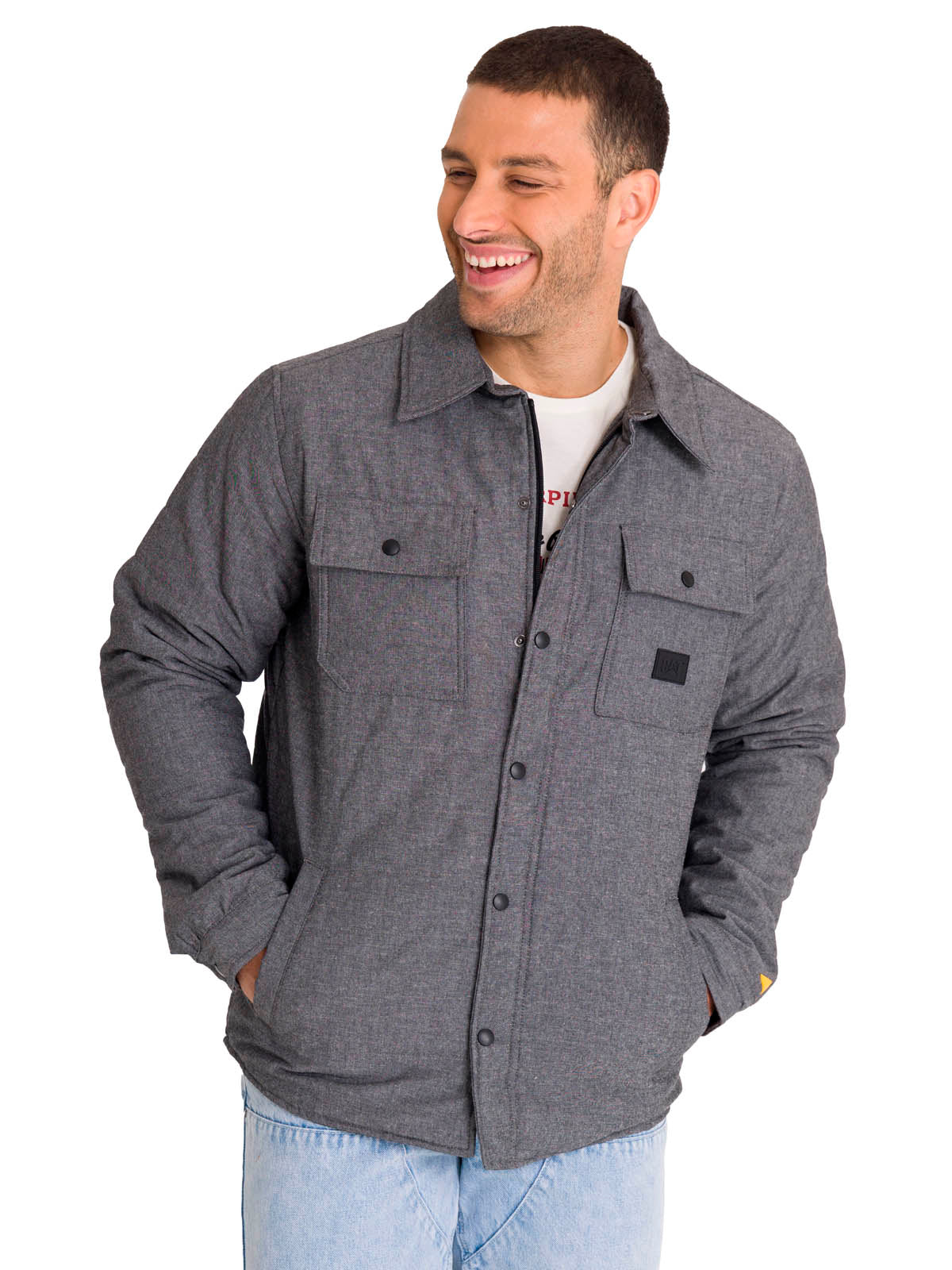 Chaqueta Manga Larga Hombre INSULATED SNAP FRONT SHIRT Gris Oscura Cat