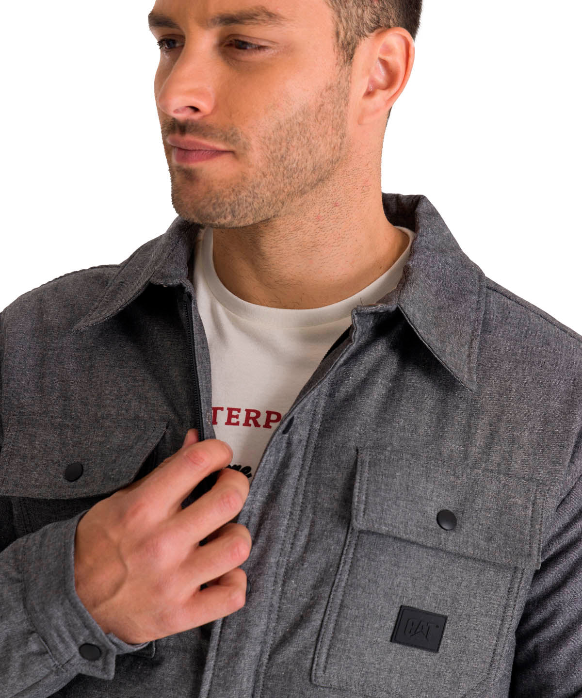 Chaqueta Manga Larga Hombre INSULATED SNAP FRONT SHIRT Gris Oscura Cat