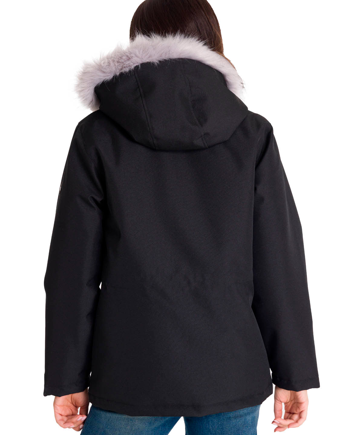 Chaqueta Manga Larga Casual Mujer MEDIUMWEIGHT INSULATED FAUX FUR HOODED Negra Cat