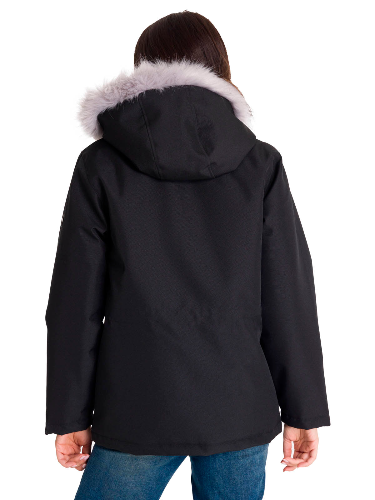 Chaqueta Manga Larga Casual Mujer MEDIUMWEIGHT INSULATED FAUX FUR HOODED Negra Cat