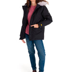 Chaqueta Manga Larga Casual Mujer MEDIUMWEIGHT INSULATED FAUX FUR HOODED Negra Cat