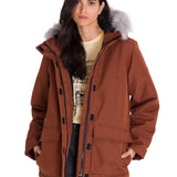 Chaqueta Manga Larga Casual Mujer MEDIUMWEIGHT INSULATED FAUX FUR HOODED Terracota Cat